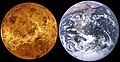 Earth size comparison for the planet Venus